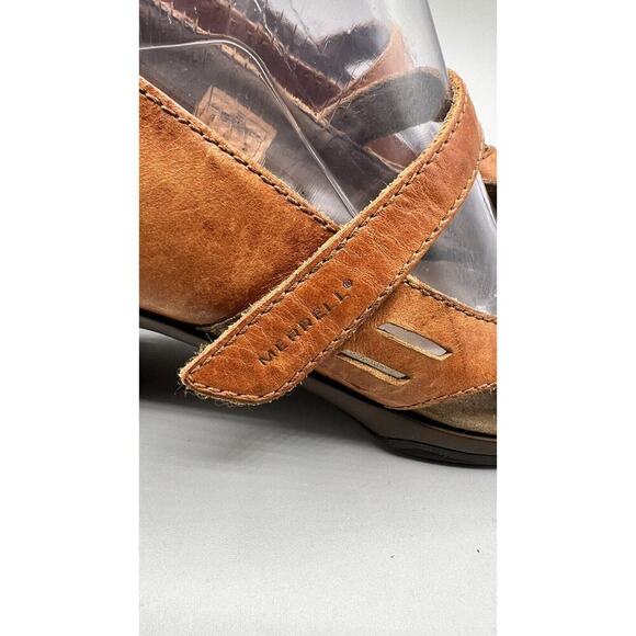 Merrell Evera Chase Tan Leather 3'' Heel Slingback Cycling Sandal J58052 Size 9 - Picture 2 of 14